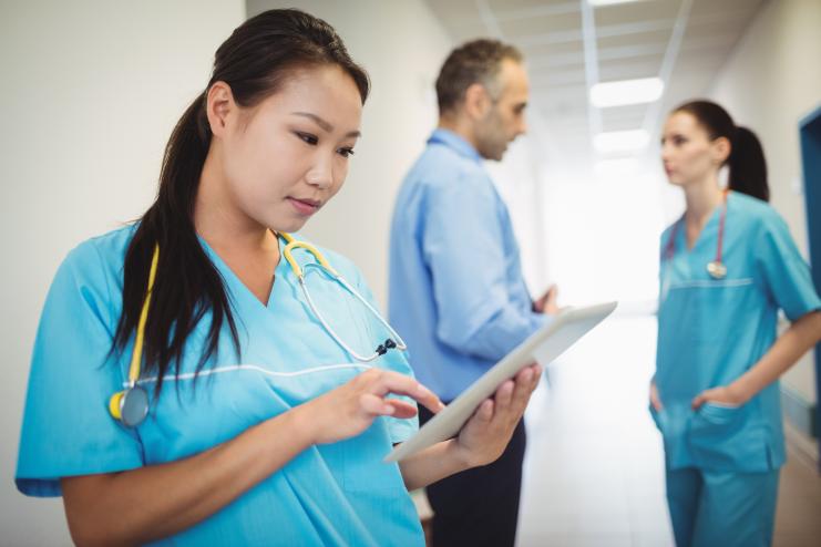 Nurse with tablet