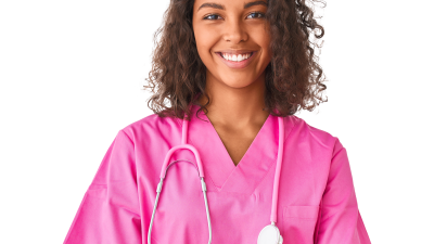 nurse in pink scrubs