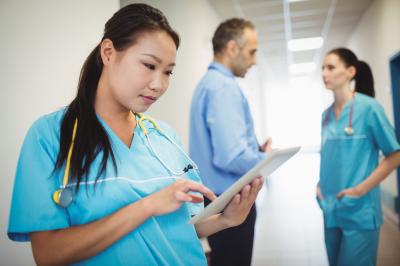 Nurse with tablet