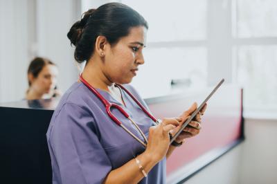 Nurse with clipboard