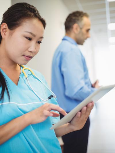 Nurse with tablet