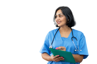 nurse with clipboard