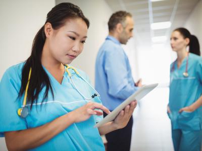 Nurse with tablet