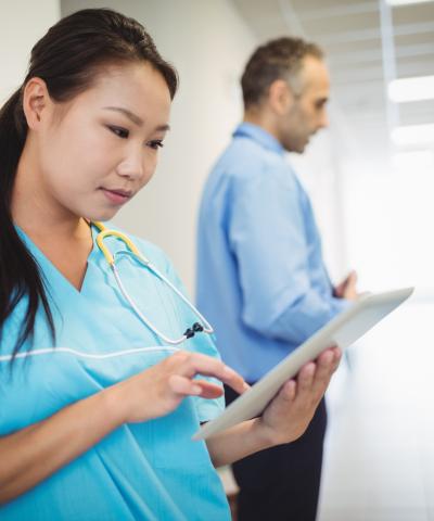 Nurse with tablet
